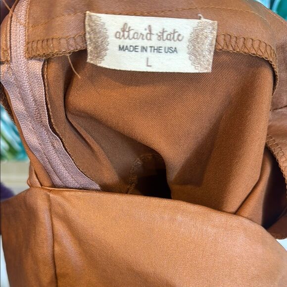 Brown Faux Leather Mini Dress - Picture 2 of 8